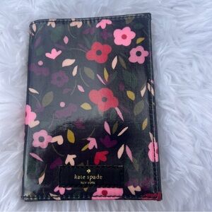 Kate Spade Black Floral Passport Holder Travel Cover